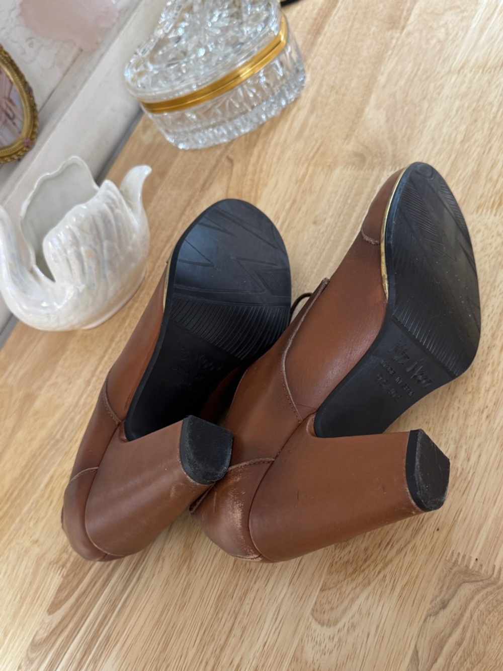 Vintage Miz Mooz Barcelona Collection Brown Leather Oxford Pumps Size 40.5 - 9.5 - Picture 11 of 13